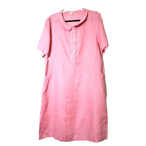 GRAE COVE Dress Womens Large 100% Linen Vintage Style Cottagecore Prairie Loose‎